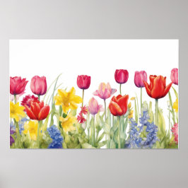 Póster Pintura de tulipán flor