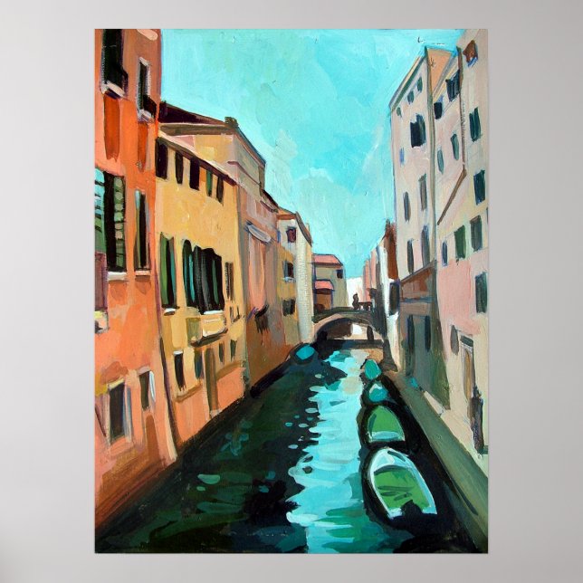 Póster Pintura de un canal veneciano (Frente)