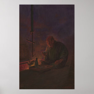 Póster Pintura de un motivo de consumición del hombre