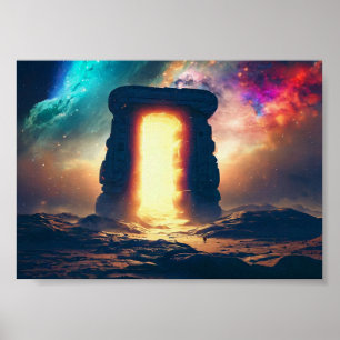 Póster Pintura de un portal en el espacio
