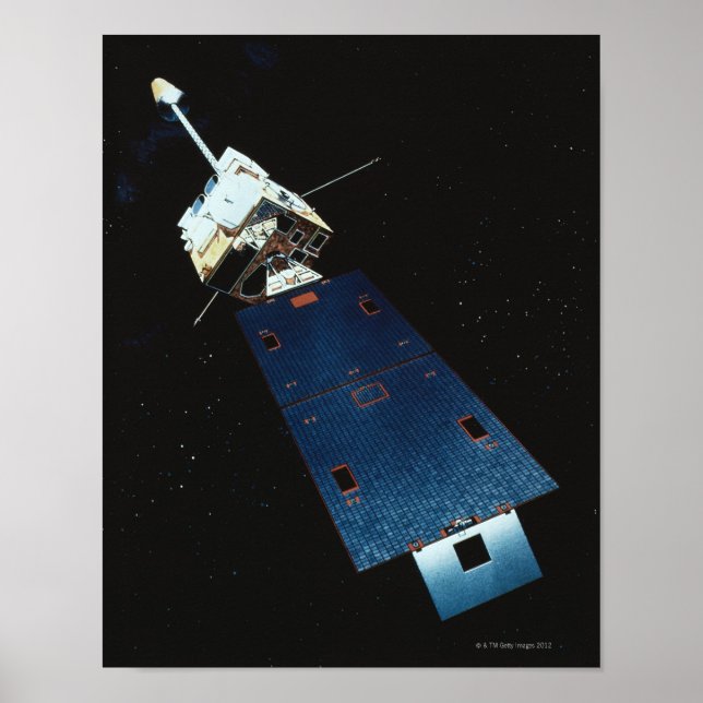 Póster Pintura de un satélite meteorológico (Frente)