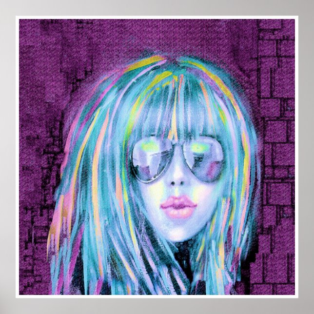 Póster Pintura de una joven contemporánea 2 (Frente)