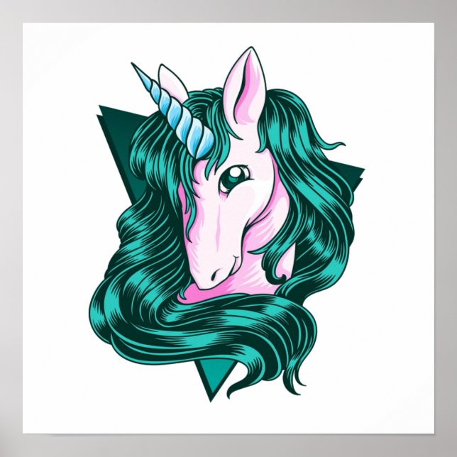 Póster Pintura de unicornio Pequeña (Frente)