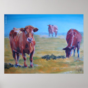 Póster pintura de vacas