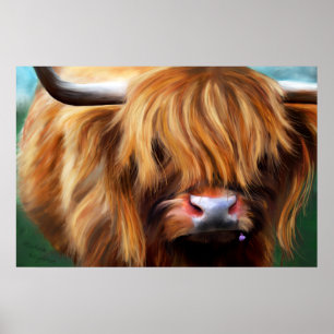 Póster Pintura de vacas de Highland