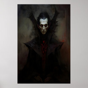 Póster Pintura de vampiro Drácula, Halloween, Oscuro