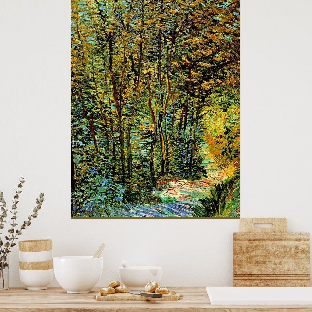 Póster Pintura de Van Gogh, un camino en el bosque (Cocina)