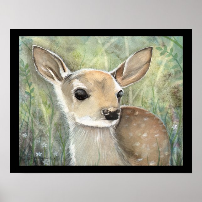 Póster Pintura de vida salvaje Fawn (Frente)