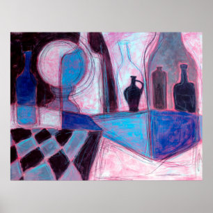 Póster Pintura de vida y dibujo de un embotellamiento est