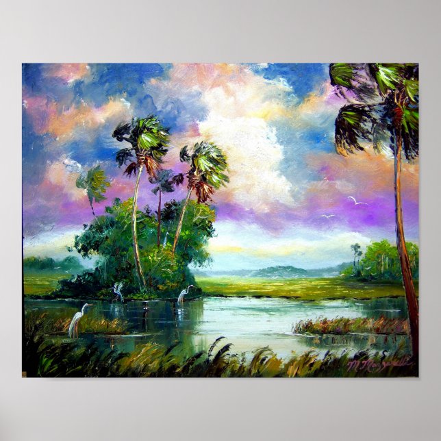 Póster Pintura de viento de Florida Everglades (Frente)