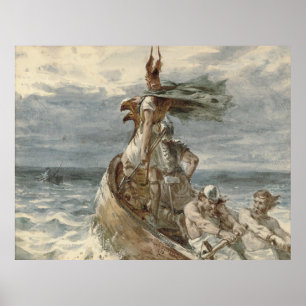 Póster Pintura de Vikings de Raiding de época (1873)