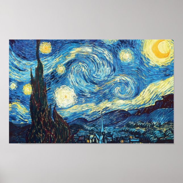 Póster Pintura de Vincent Van Gogh Starry NIght (Frente)