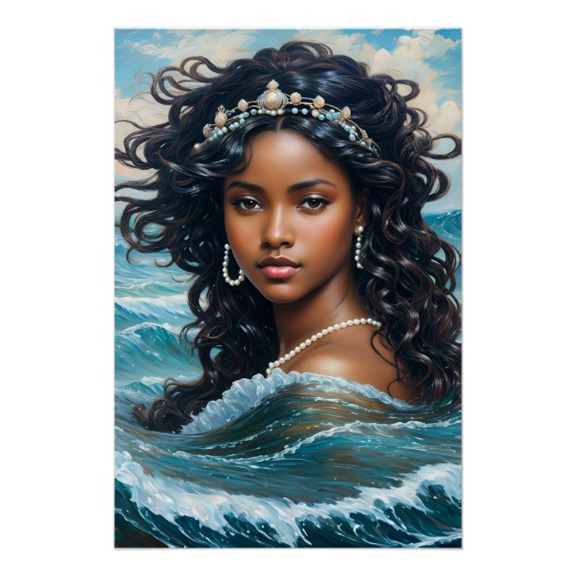 Póster Pintura de Yemaya, diosa africana del agua (Anverso)