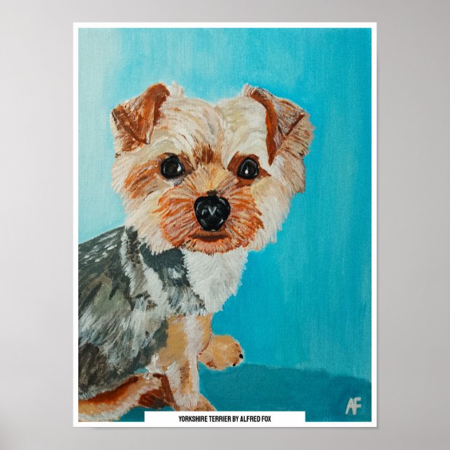 Póster Pintura de Yorkshire Terrier de Alfred Fox (Frente)