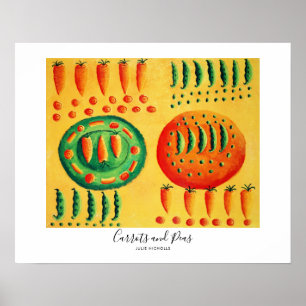 Póster Pintura de Zanahorias y Guisantes