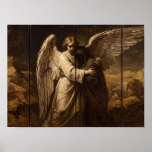Póster Pintura del Abrazo del Ángel de la Guarda
