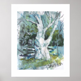 Póster Pintura del árbol de la paciencia / Artista Larry 