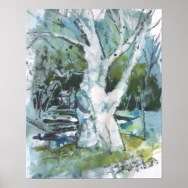 Póster Pintura del árbol de la paciencia / Artista Larry 