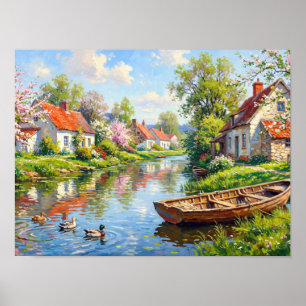 Póster Pintura del arroyo de Spring Village