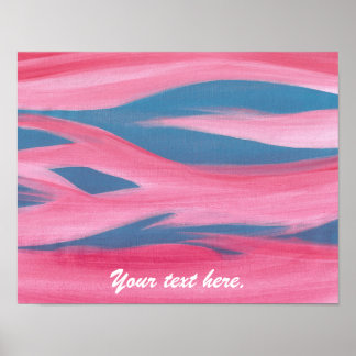 Póster Pintura del atardecer azul rosa Carteles de tu tex