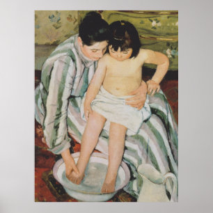Póster Pintura del baño del niño de Mary Cassatt