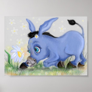 Póster Pintura del cartel de Little Donkey y Daisy con tu