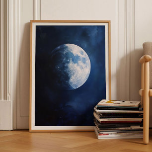 Póster Pintura del cielo nocturno temperamental con huell