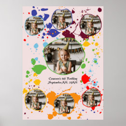 Póster Pintura del colorido Collage de fotos de la Novena