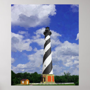 Póster Pintura del faro de Cape Hatteras