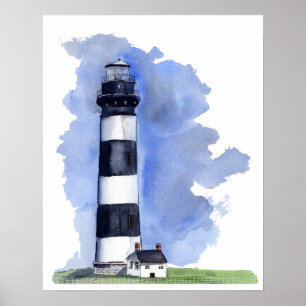 Póster Pintura del faro de la isla de Bodie
