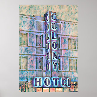 Póster Pintura del Hotel Art Deco de Miami Beach 3