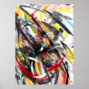 Póster Pintura del huracán Techno