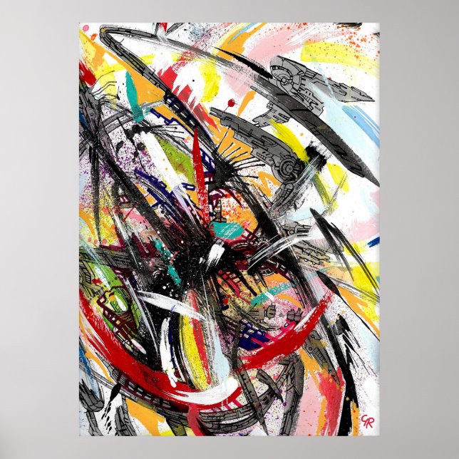 Póster Pintura del huracán Techno (Frente)