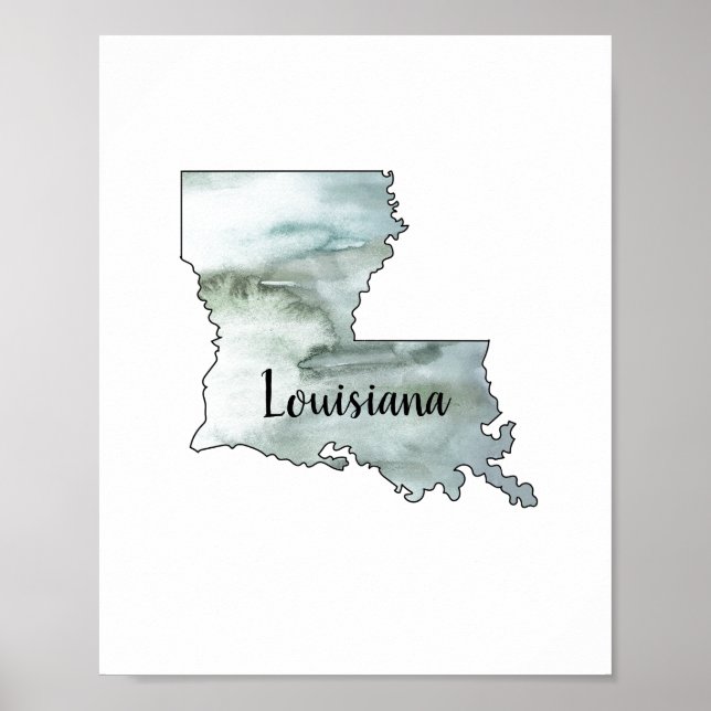 Póster Pintura del Ilustracion del estado de Louisiana (Frente)