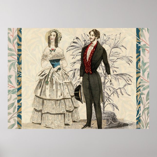 Póster Pintura del matrimonio Boda victoriano de 1844 (Frente)