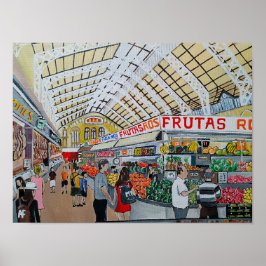 Póster Pintura del Mercado Central de Valencia por Alfred