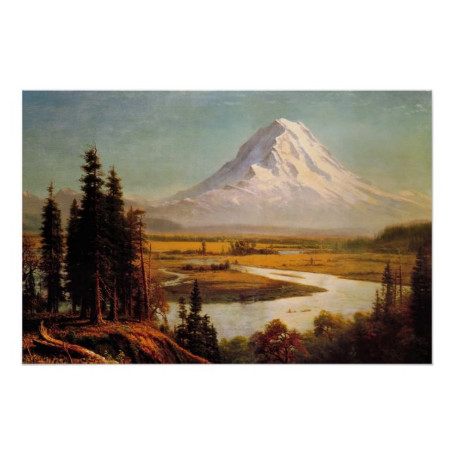 Póster Pintura del Monte Rainier por Albert Bierstadt (Anverso)