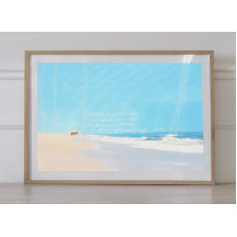 Pintura del paisaje marino Salmo 119 15 16 Versícu
