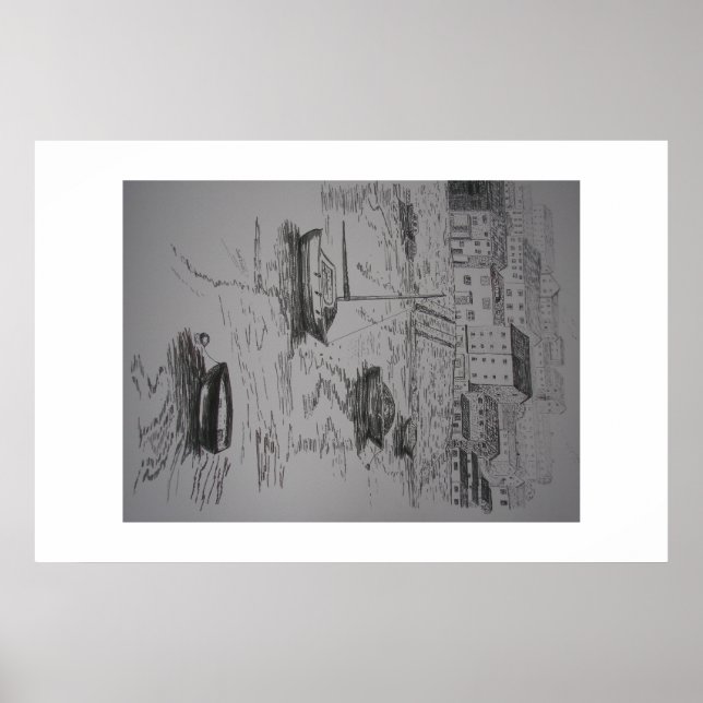 Póster Pintura del puerto de Brixham (Frente)