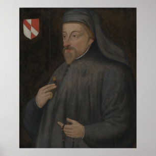 Póster Pintura del retrato de Geoffrey Chaucer del