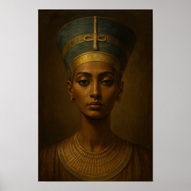 Póster Pintura del retrato de Nefertiti (Frente)