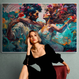 Póster Pintura del sueño de la danza Bachata de Miami