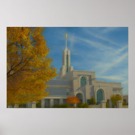 Póster Pintura del Templo de Mont Timpanogos Utah Poster 