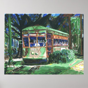 Póster Pintura del tranvía de New Orleans