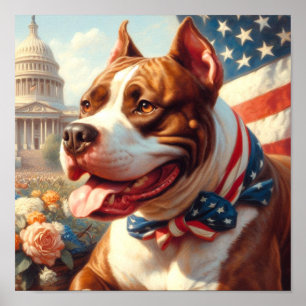 Póster Pintura del Viejo Toro Terrier Americano