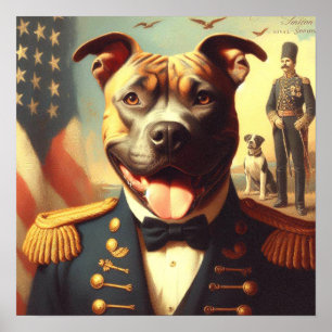Póster Pintura del Viejo Toro Terrier Americano