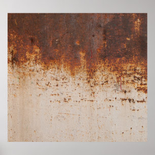 Póster Pintura descascarillada, textura de pared oxidada.