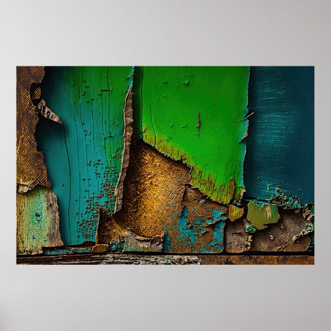 Póster Pintura descascarilladora, rústica, antigua, (Frente)