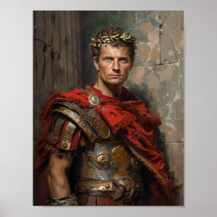 Póster Pintura detallada del retrato de color del Poster