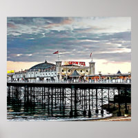 Pintura digital de Brighton Pier & Cloudy Sky